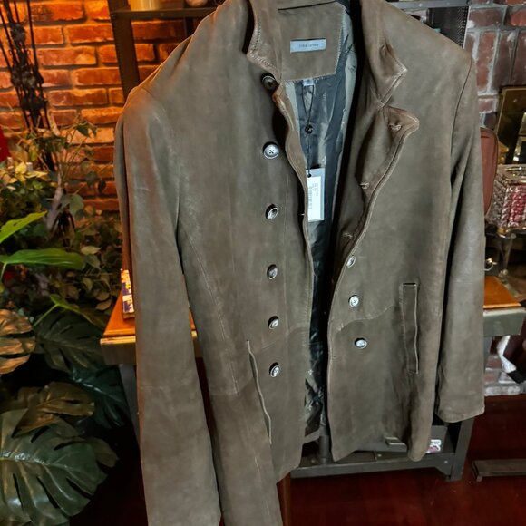 $2298 JOHN VARVATOS Brown "Cutaway" Leather Jacket sz48 - Picture 3 of 13
